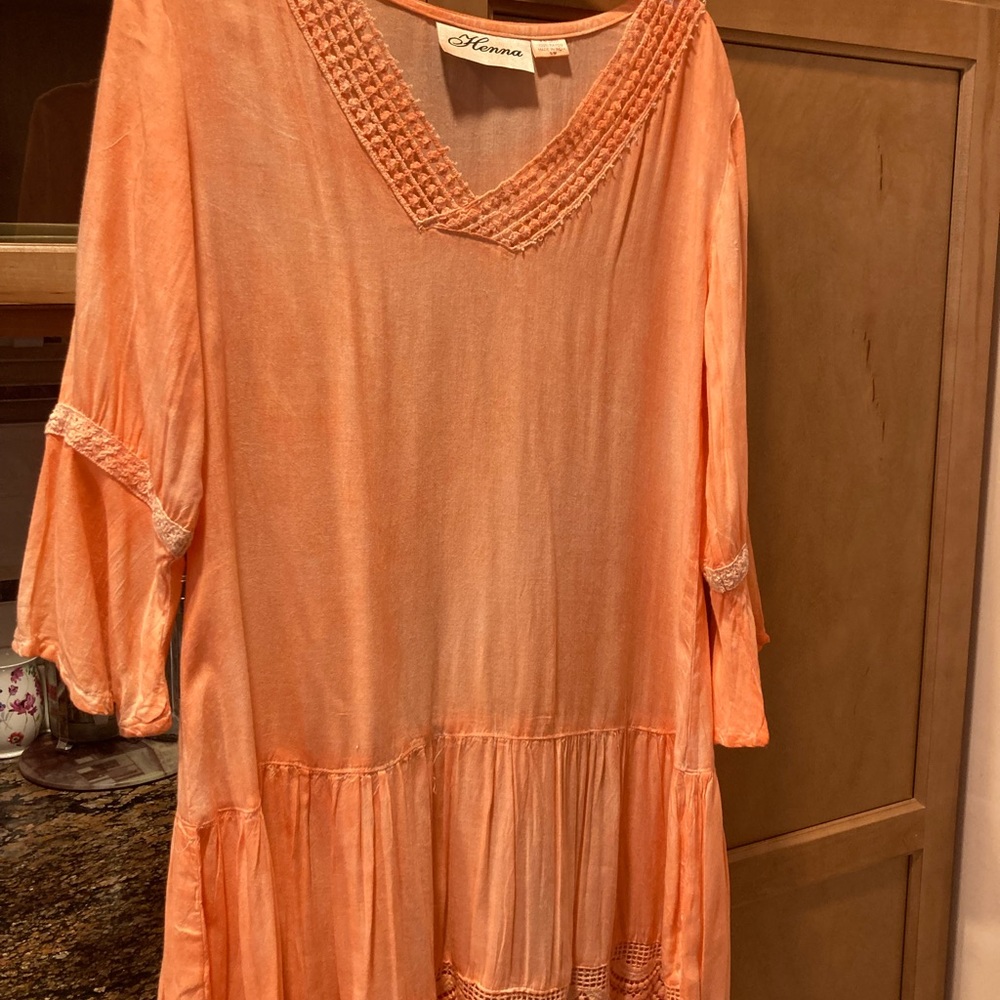 Woman’s Boho style blouse peach, size S/M NWOT LAST CALl closing shop
